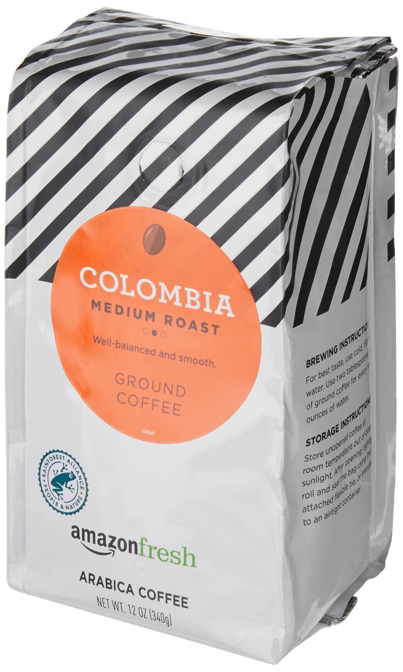 Amazon Fresh Colombia Ground Coffee, Medium Roast, 12 Ounce - Image 2